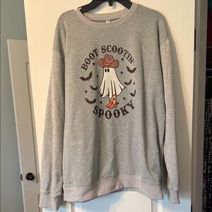 Gray Boot Scootin' Spooky Sweater